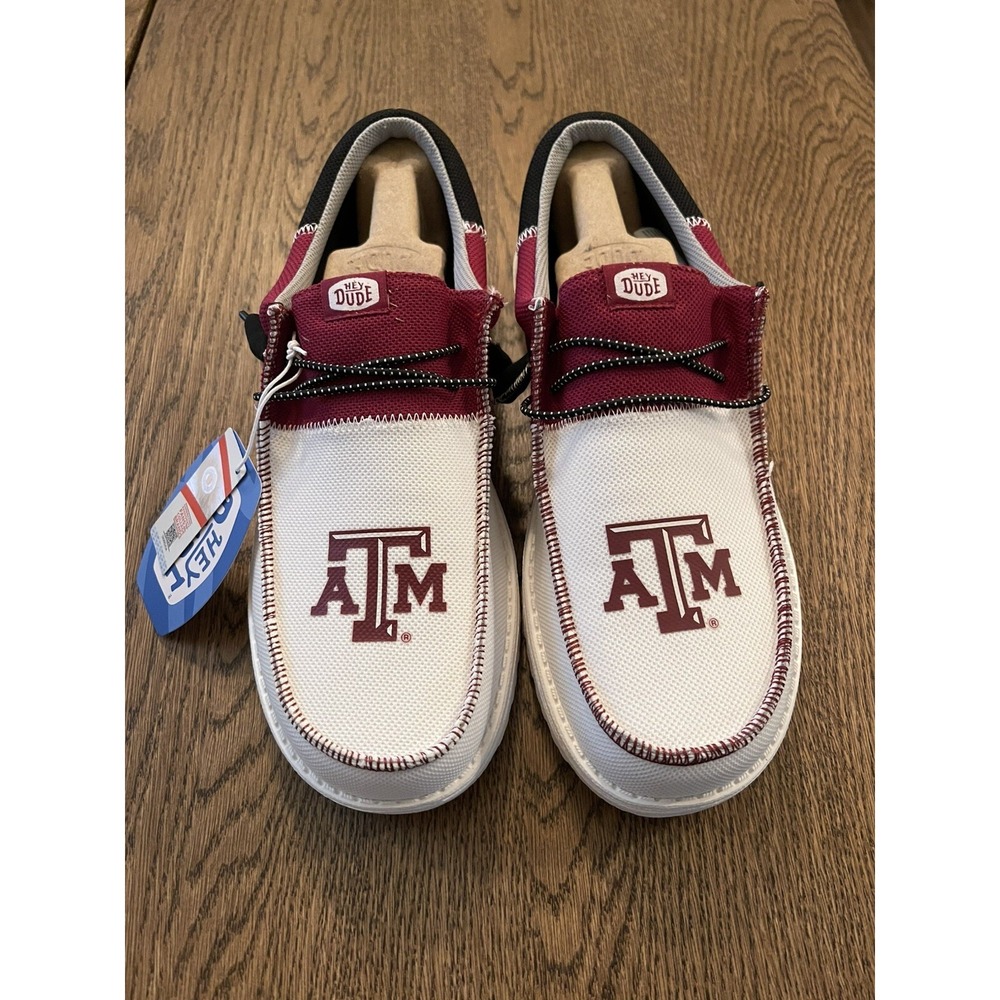 Hey Dude‎ Wally Tri Texas A&M Mens Shoes Burgundy White Black 42761-6RF Size 12